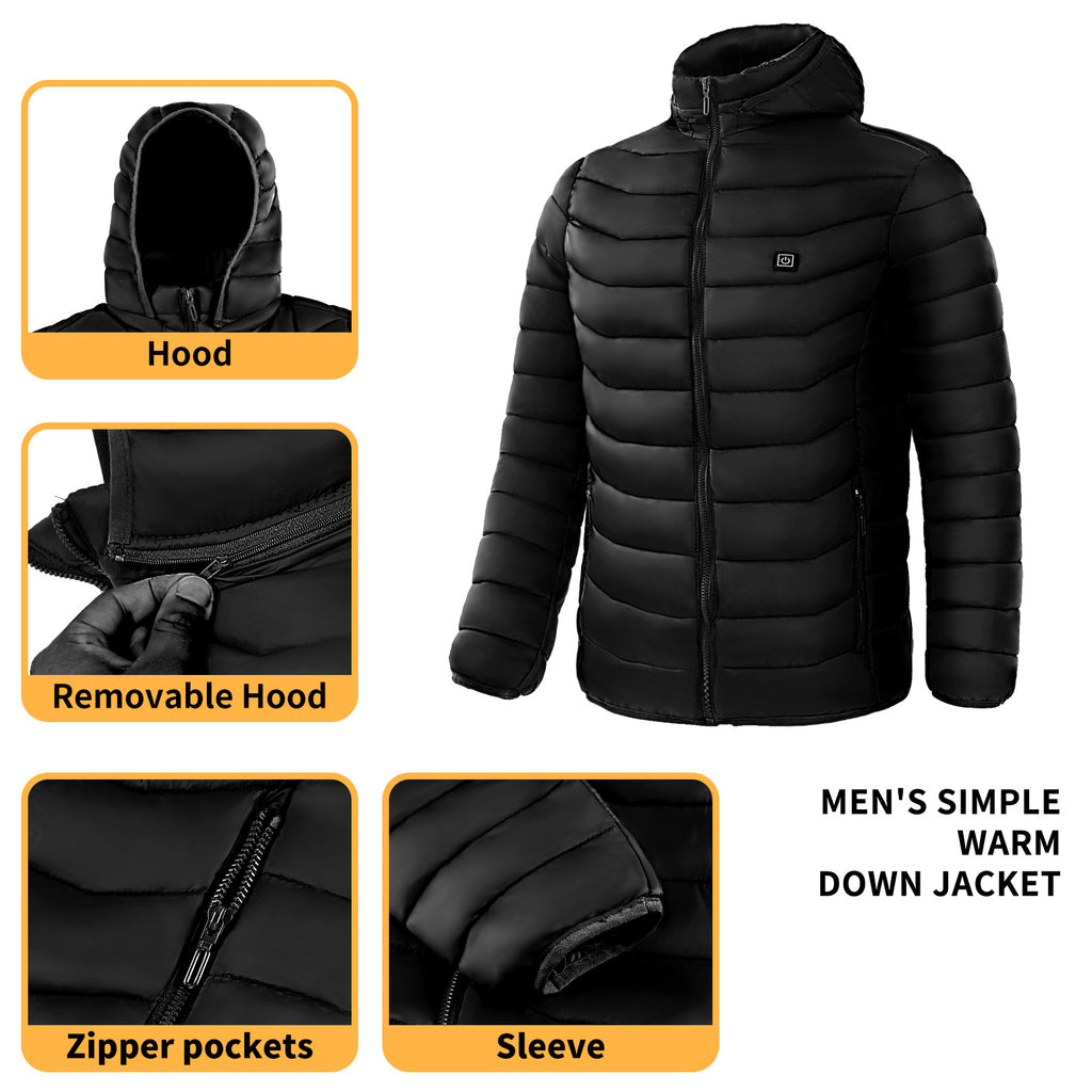 Veste Chauffante ZENDO Africa™ – Manteau d’Hiver Intelligent avec Capuche Isolée