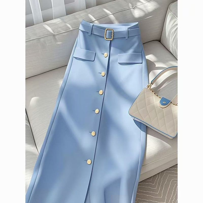 ZENDO Africa™ – Jupe Élégante Bleue Drapée | Style Chic & Moderne
(ZENDO Africa™ Elegant Blue Draped Skirt | Modern Chic Look)