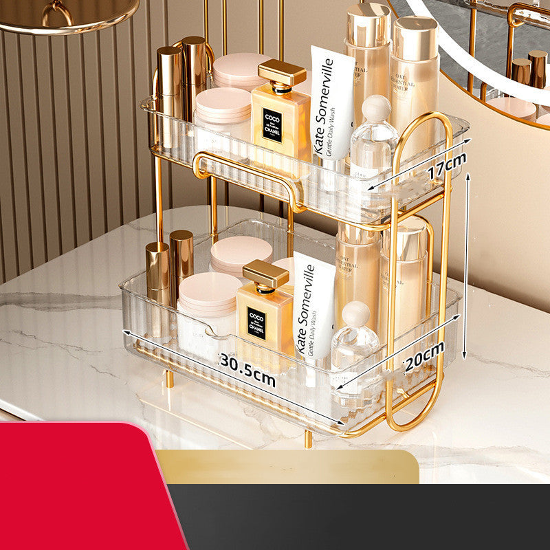 ZENDO Luxe™ – Étagère Cosmétique de Salle de Bain Dorée / Luxury Bathroom Cosmetic Shelf