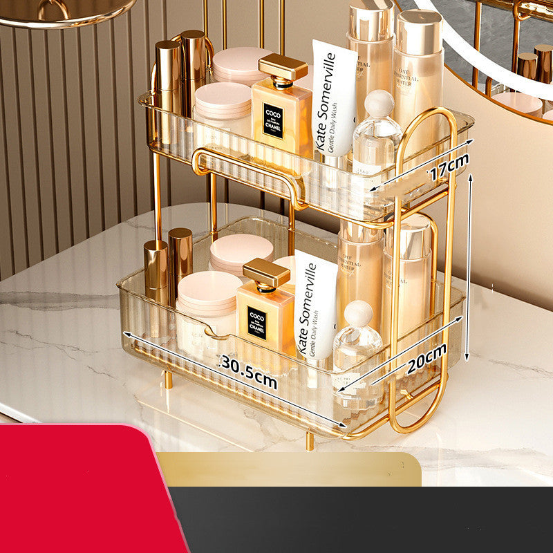 ZENDO Luxe™ – Étagère Cosmétique de Salle de Bain Dorée / Luxury Bathroom Cosmetic Shelf