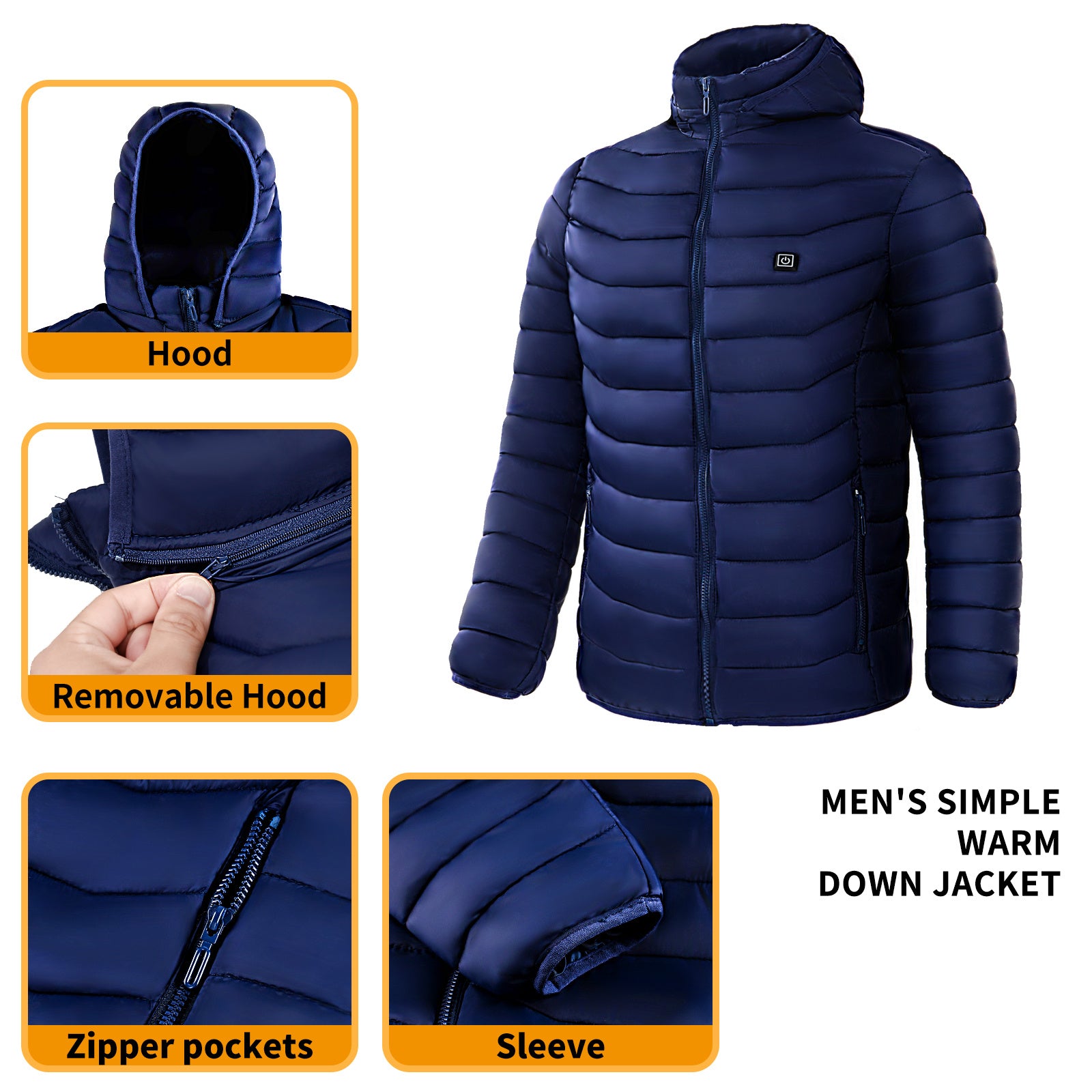 Veste Chauffante ZENDO Africa™ – Manteau d’Hiver Intelligent avec Capuche Isolée