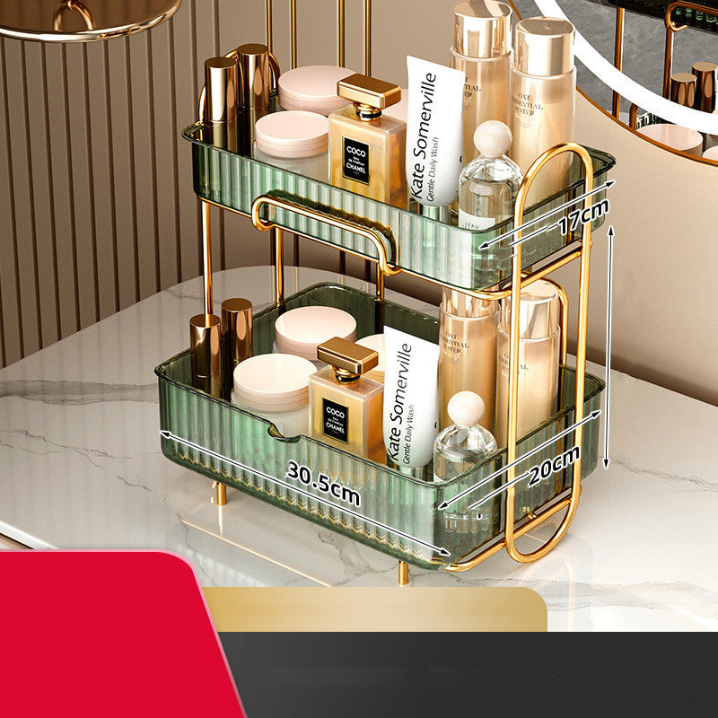 ZENDO Luxe™ – Étagère Cosmétique de Salle de Bain Dorée / Luxury Bathroom Cosmetic Shelf